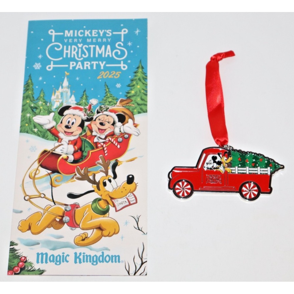 Disney 2025 WDW Mickey's Very Merry Christmas Party Ornament Pamphlet Guide Map